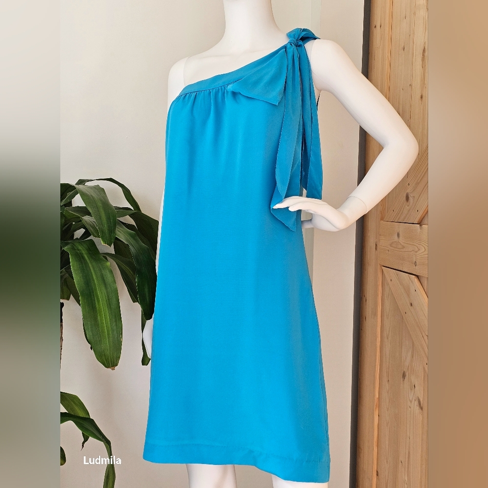 BANANA REPUBLIC Trina Turk Collection 2012 Size 4 100% Silk Light Blue‎ Dress - Picture 3 of 10